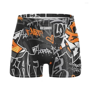 Traje de baño para hombres Impresión de verano para hombre Buceo Playa Surf Traje de baño Pantalones cortos de natación ajustados Troncos de natación de secado rápido Pantalones de entrenamiento deportivo