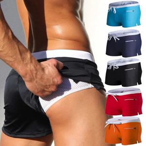 Zwembakken voor heren zwembroek met ritszak Zwemmen Short Shorts Mesh Liner Summer Snel droog rekbaar badpak zwempak