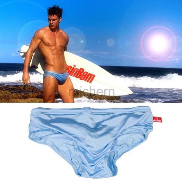 Swimwear masculin Transparent Briefs Trunks Mens natant Sunga Masculina Shorts de maillot de bain Swim Beach Board Short Slimp Low Sweon Sexy Sweet Gay D240424