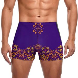 Heren zwemkleding vintage glod mandala zwembroek bloemen folk training plus size zwem shorts aangepaste snelle droge mannelijke slip