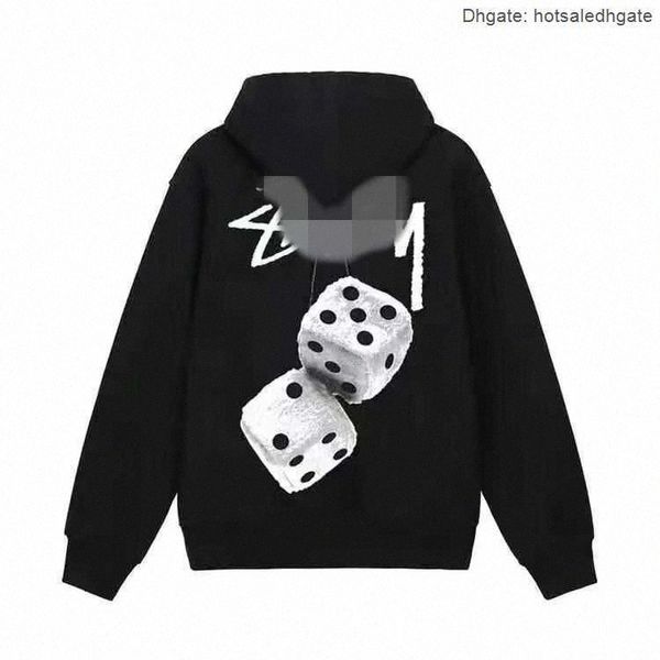 Sweat à capuche pour hommes SY Marque de luxe Street Couple Sweat-shirt Noir 8 Dés Imprimer Design Tendance Automne et hiver Pull Hommes et femmes Sweats à capuche UAL z8ey #