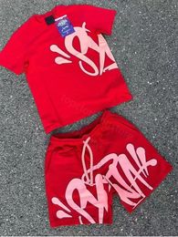 Magliette da uomo Syna World set 5A Shirt designer stampato Short Y2K Tees Syna World Graphic Tshirt e Shorts Hip Hop S-XL
