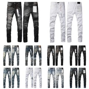 Designer Mens Purple Jeans pour pantalons en denim pour hommes Mode Femmes Tendances de la marque Purple Distressed Black Ripped Biker Slim Fit Pantalons de survêtement de moto