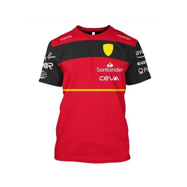 T-shirt pour hommes, nouvelle mode F1, équipe de course de formule 1, rouge, combinaison de sport extrême, Harajuku Street Oversi 2023, 686