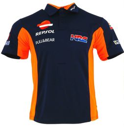 Heren T -shirt 2023 Nieuwe stijl HRC Repsol voor Polo Motocross Team Racing Motorcycle ATV Bike Riding Cotton Polo