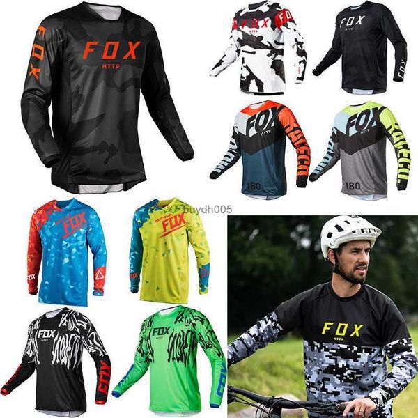 Hommes t-shirt 2023 Nouveau Style Http Fox Maillot Moto Cross Cyclisme Hors Route Dirt Bike Vtt Jersey Enduro Racing À Manches Longues Vtt Vêtements