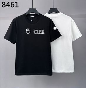 T-shirt masculin 2024 NOUVEAU T-shirt de créateur pour femmes Summer Retro Classic Black and White Gradient Logo Imprimé Coton Round Nou à manches courtes Shirt décontractées S-xxl