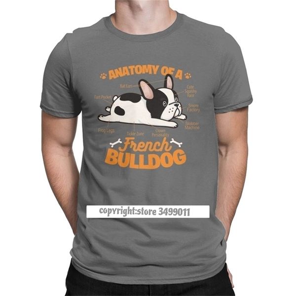 T-shirt homme anatomie d'un bouledogue français drôle animal de compagnie Frenchie chien coton t-shirt Fitness Harajuku hauts t-shirt Camisas 210714