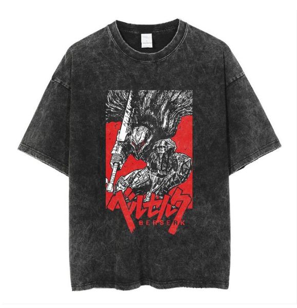 T-shirt homme anime Berserk Vintage Mango Pickled T-shirt 100% coton T-shirt Hip Hop Street Wear manches courtes motif tendance haut imprimé