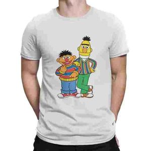 Camiseta masculina animación animación impresa para hombres y femeninos casuales sesame shreet street 80's tv short manga thish estampado estampado