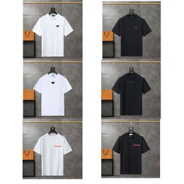 T-shirt masculin Designer en noir et blanc à manches courtes à manches courtes à manches courtes à manches haut de gamme Broidered Letter 100% pur coton Polo Couple de couple