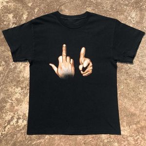La marque de créateurs de t-shirt masculin ASAP Rocky American Hip-Hop Rapper utilise le même geste pour les t-shirts vintage à manches courtes pour hommes