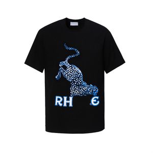 T-shirt pour hommes Designer Clot Y2k American High Street Marque tendance Été Lâche Casual Manches courtes Dessin animé Léopard Animal Motif Lettre Imprimé Couple