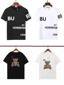 Katoenjurkmateriaal voor heren T-shirt, zwart-witmode heren en dames T-shirt zomer korte mouwband Letter T-shirtm-3xl