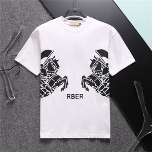 Heren T-shirt Designer Fashion Black and White Knight Print Short Sleeve TEES Dames Casual Hip Hop Street Sirh Shirt Maat M-3XL V4