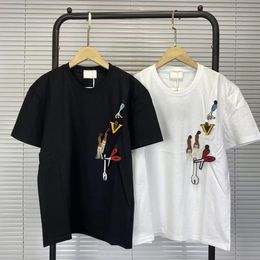 Camiseta para hombre Diseñador Moda Hombre joven Estampado de algodón Manga corta 2024 Verano personalizado Slim-fit multifuncional cómodo cuello redondo camiseta