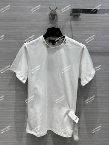 23SS T-shirt pour hommes Veste de chemise de créateur Chemise pour hommes Vêtements coton col rond logo en métal T-shirt haute tendance lâche manches courtes hommes