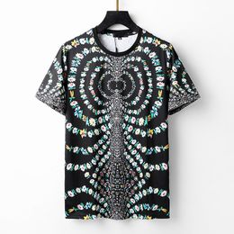 T-shirt homme T-shirt design arc-en-ciel champignon Alphabet imprimé manches courtes haut coton version ample taille M-3XL # 005