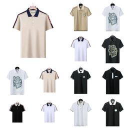 Heren T-shirt Europees Luxe Designer Leisure Polo Shirt Men's T-shirt Fashion Solid Color Letter Borduurwerk zomer korte mouw m-xxxl