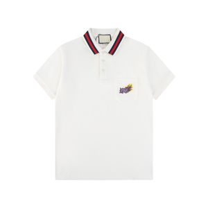 T-shirt masculin Fashion Bubble Dragon Applique Pocket Pocon Polo Polo T-shirt à manches courtes