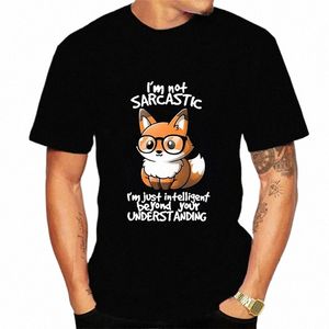 Heren T-shirt Ik ben niet sarcastisch, ik ben gewoon intelligent Beyd Uw begrijpt Kawaii T-shirt Mannen Vrouwen T-shirt Man Klassiek T-shirt Q17r #