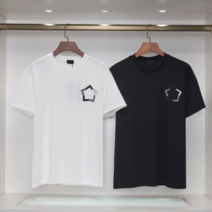 T-shirt pour hommes luxueux designer FF badge brodé avec lettres sur la poitrine t-shirt de haute qualité pur coton col rond haut hommes T-shirt disponible en chemise noire et blanche