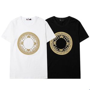 T-shirt homme luxe brodé VE lettre tête humaine Image coton col rond Couple mode décontracté classique été nouveau