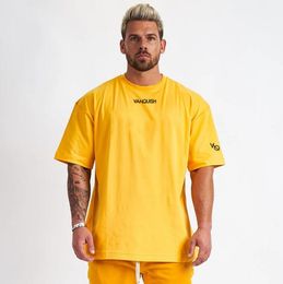 T-shirt à manches courtes pour homme, vêtement de sport, Fitness, Hip Hop, Extra Large, en coton, à la mode, pour l'extérieur, l'été