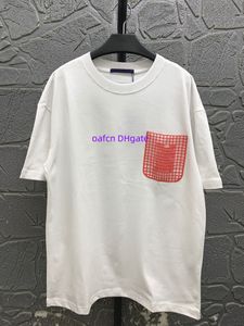 Camiseta para hombre Tallas grandes Camisa de diseñador de moda de algodón suelta Pecho Hueco Bolsillo de malla Camiseta de manga corta Top de verano Pareja para hombres 668