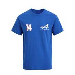 Мужская футболка Racing Formula One Team, летняя футболка большого размера для Alpine Alonso, топ с короткими рукавами ICQ6