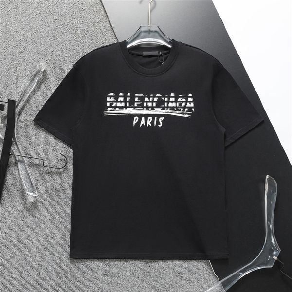 Diseñador 2024 Camiseta para hombres Camiseta corta de manga corta pura pura colcha de cuello redondo de algodón París