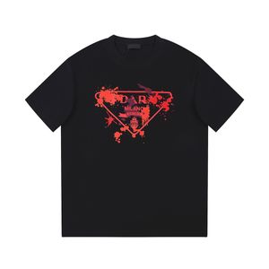 Camiseta para hombre Estilo de diseñador de verano Moda europea y americana Graffiti Impresión en color Efecto de cambio de temperatura Cuello redondo Manga corta Estilo unisex