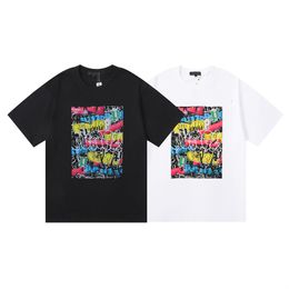 T-shirt pour hommes été nouvelle marque de mode punk esprit lettre imprimé col rond pull à manches courtes mal amusant graffiti vêtements en coton de haute qualité