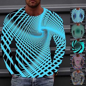 T-shirt masculin Tee Optical Illusion Imprimés graphiques Coure Col A B C D E 3D PRINT OUTDOOR STREE