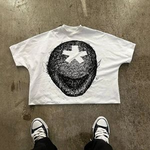 Camiseta para hombre Y2K Top 2024 Camiseta con estampado gráfico punk gótico Vintage Streetwear Camisa de manga corta de gran tamaño para hombres y mujeres Talla S-3XL