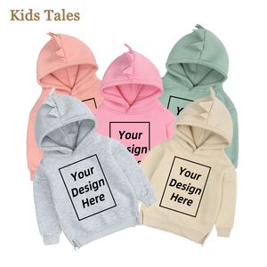 Heren T-Shirts 0-7Years Custom Baby Jongens Meisje Casual Hoodies met lange mouwen DIY Tekst Afbeelding Print FrontBack Print Fleece Peuter Tops Kleding 230720