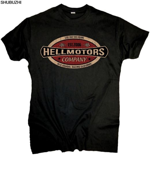 T-shirts pour hommes 100% coton pour homme Chemises Hellmotors T-shirt vintage pour motard US Car V8 Und Rockabilly Cooler Look Print Tee Shirts 230511