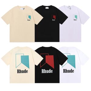 T-shirts pour hommes 100% coton marque de luxe rhude chemise mode t-shirt hommes designer t-shirts hommes haut décontracté à manches courtes de haute qualité t-shirts décontractés hommes t-shirts taille américaine # 2023