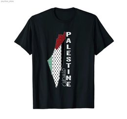 T-shirts pour hommes 100% coton carte palestinienne Keffiyeh Thobe modèles Palestine en arabe T-shirt hommes femmes unisexe t-shirts taille S-6XL Q240130