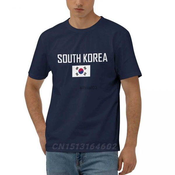 T-shirts pour hommes 100% coton Drapeau de la Corée du Sud avec lettre Design T-shirts à manches courtes Hommes Femmes Vêtements unisexes T-shirts Tops Tees 5XL