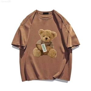 T-shirts pour hommes 100 T-shirt en coton pour hommes T-shirt imprimé ours mignon Streetwear Vêtements pour hommes surdimensionnés Mode Femmes T-shirts vintage Livraison gratuite Z0221