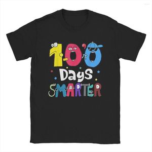 T-shirts pour hommes 100 jours plus intelligents ABC apprentissage garçons filles mauvais Alphabet Lore vêtements en coton t-shirts drôles idée cadeau T-Shirt