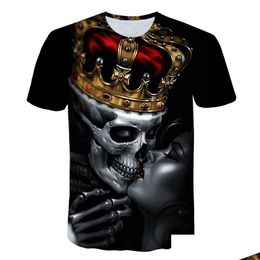 Heren T-shirts 12 verschillende stijlen Skl Head Print Heren T-shirt met korte mouwen Plus maat M-5Xl Heren 3D Designer Kleding Drop Delivery App Dhgnf