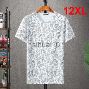 Heren T-shirts 12XL 10XL T Shirts Mannen 2021 Zomer Korte Mouw T-shirt Bandana Patroon Streetwear Mode Baggy Tees Tops Plus Size 12XL HA101 J230731