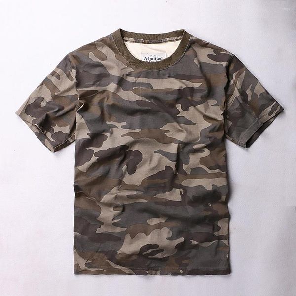 T-shirts pour hommes 1606 Mode d'été T-shirts de camouflage pour hommes Style militaire en plein air Coton Cargo Pulls T-shirts O-cou Vintage Mince