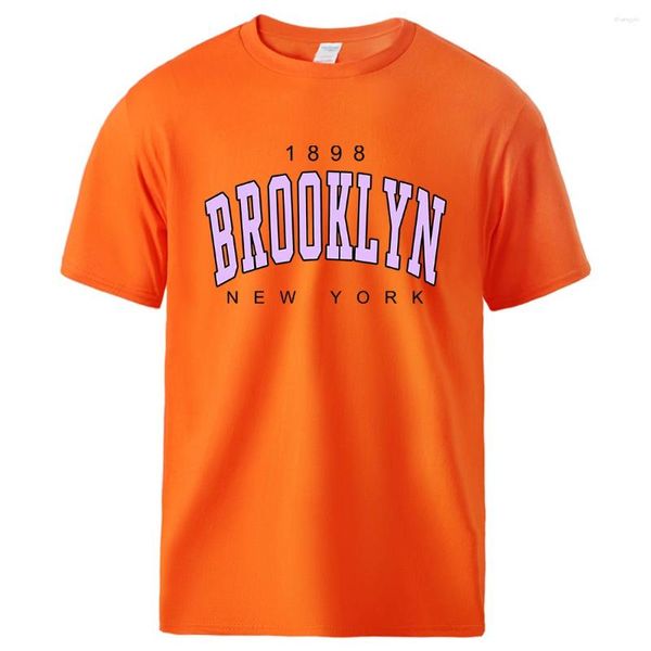 T-shirts pour hommes 1898 Brooklyn York imprimé hommes t-shirt col rond tout match t-shirt coton respirant vêtements colorés parfaits à manches courtes