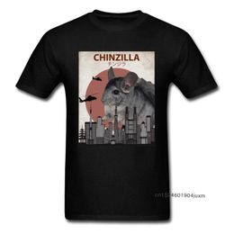 Camisetas de hombre 1988 camiseta de hombre Chinzilla Chinchilla Monster camiseta destruir el mundo rata negro camisetas impresionante ropa de regalo de cumpleaños