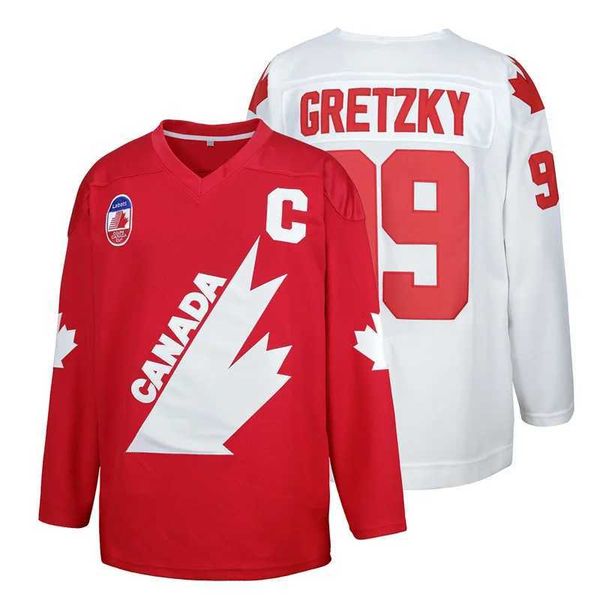 T-shirts masculins 1991 Coupé Team Canada Cup 99 Gretzky Retro Hockey Jersey T240506