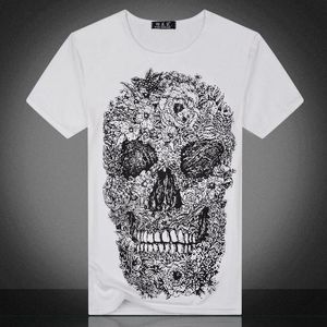 T-shirts pour hommes 1 Pcs Tee Marque Crâne 3D Imprimé Hommes T-shirts Masculina Chemise Homme Camiseta