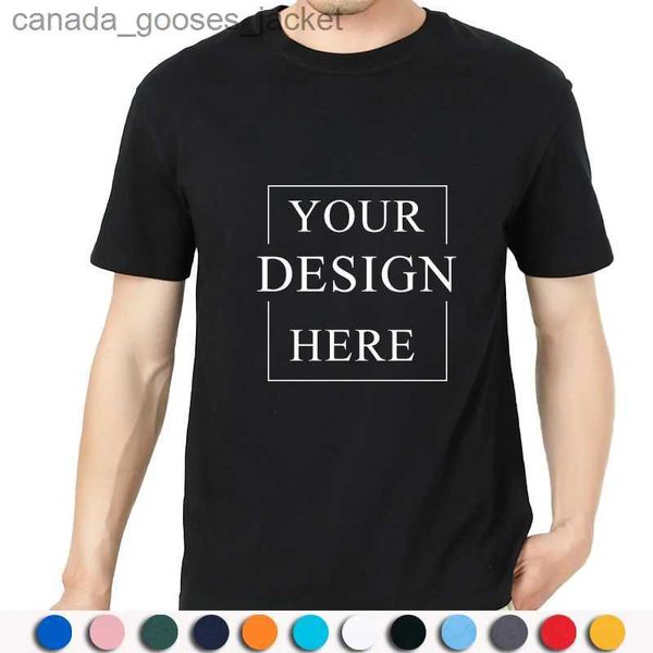 T-shirts hommes 200gsm 100% coton T-shirt Design Summer Hommes Chemise Femme Court Sle Tshirt Custom Company Unified Tees Team Group Vêtements L231208